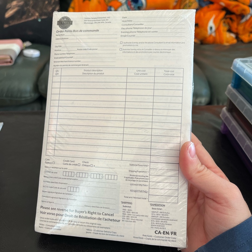 Scentsy -  White Order Form Pad